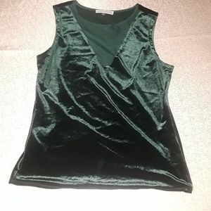 Dark green velour blouse